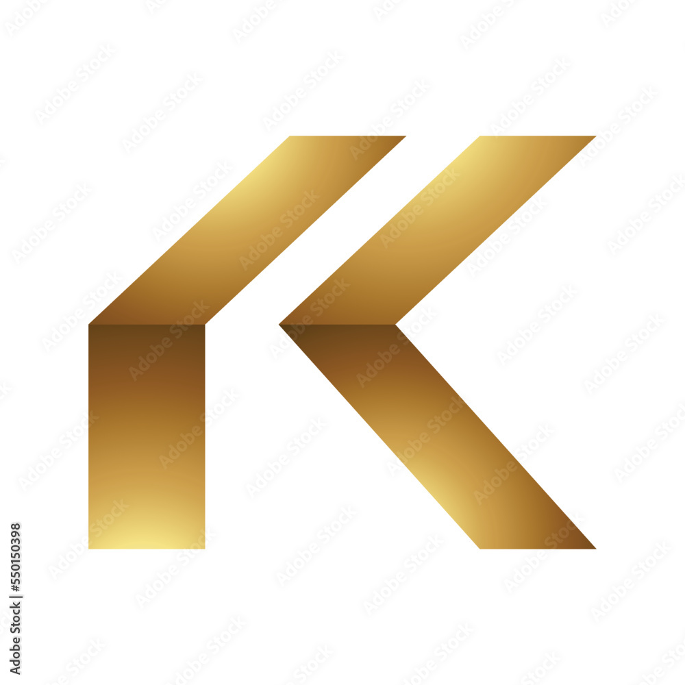Golden Letter K Symbol on a White Background - Icon 6 Golden Letter K Symbol on a White Background - Icon 6