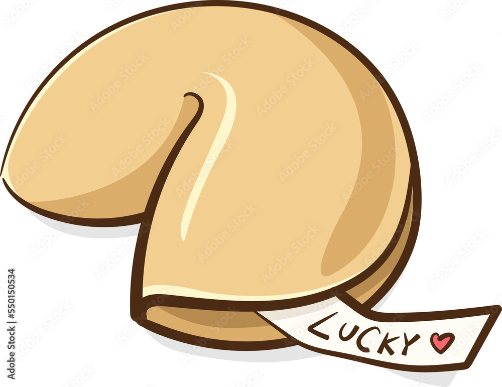 Fotografie Fortune cookie with lucky message isolated on white background