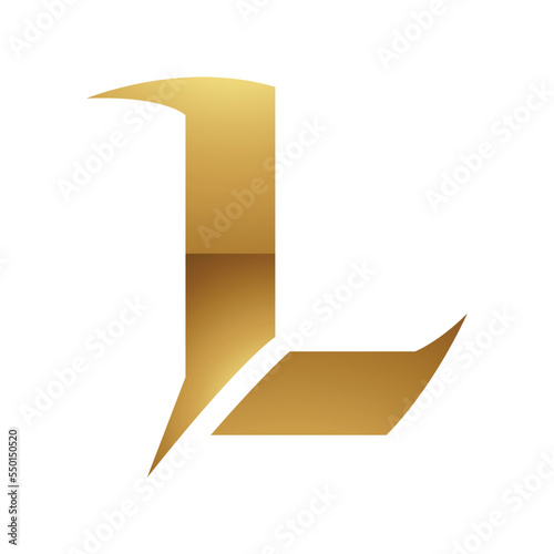 Golden Letter L Symbol on a White Background - Icon 6