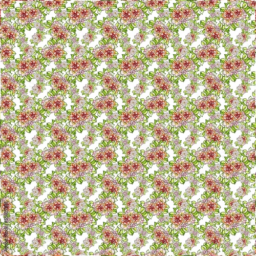 Illustration Colorful vintage style seamless flowers