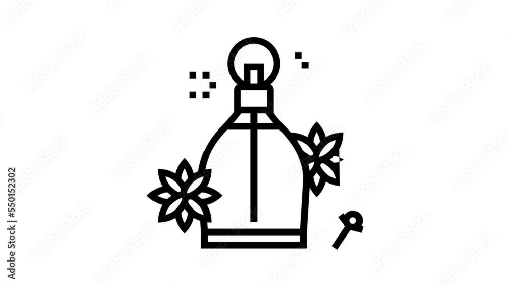 spicy notes perfume line icon animation spicy notes perfume line icon animation