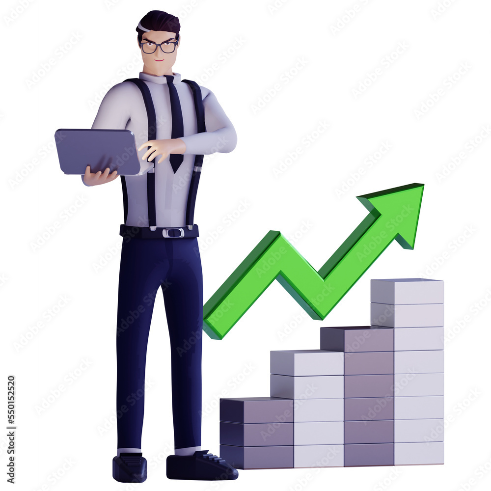 3d business man work for investment 3d business man work for investment