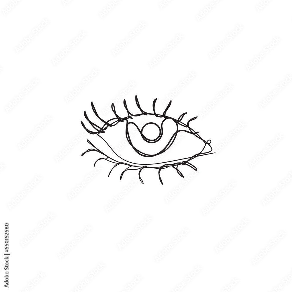 continuous line drawing human eyes illustration vector