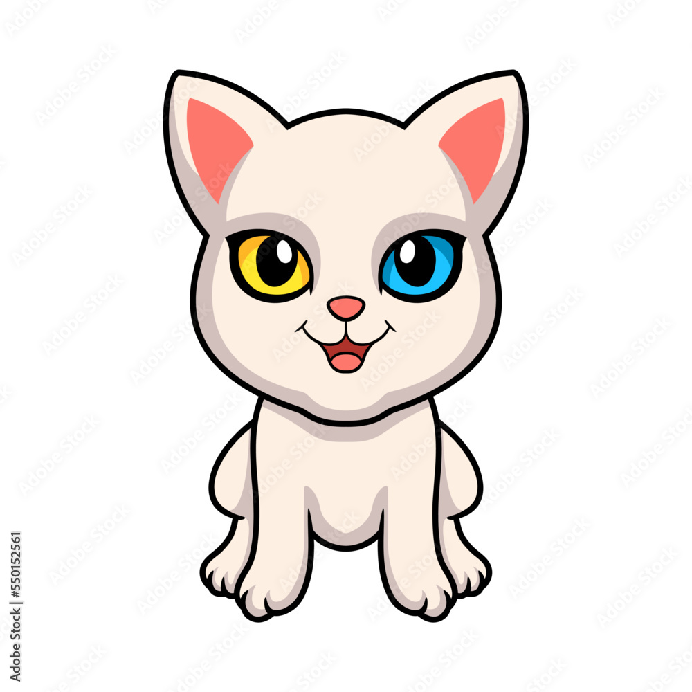 Cute khao manee cat cartoon