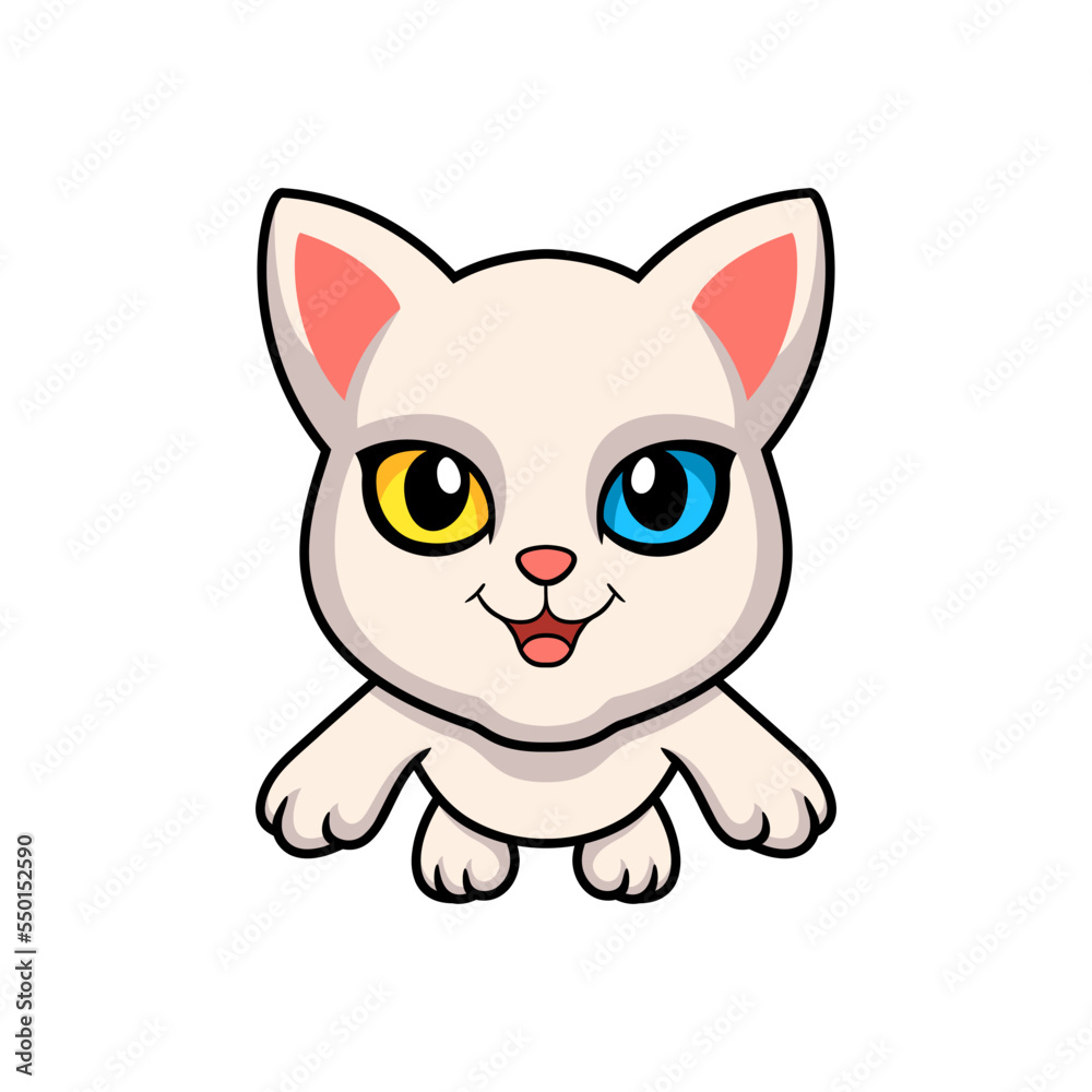 Cute khao manee cat cartoon flying