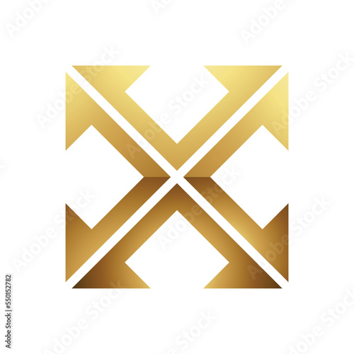 Golden Letter X Symbol on a White Background - Icon 2
