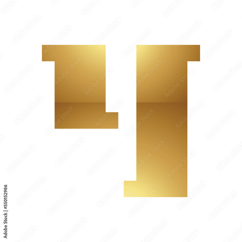 Golden Letter Y Symbol on a White Background - Icon 3 Golden Letter Y Symbol on a White Background - Icon 3