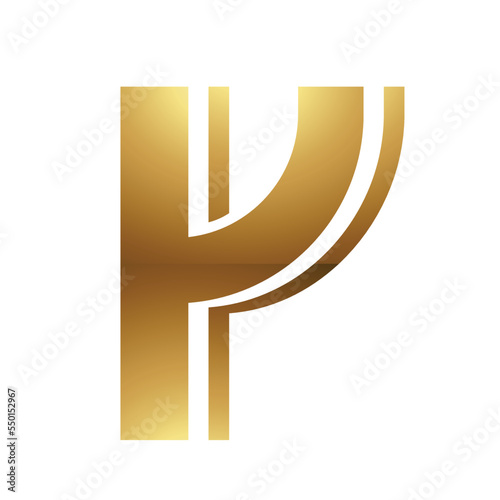 Golden Letter Y Symbol on a White Background - Icon 2