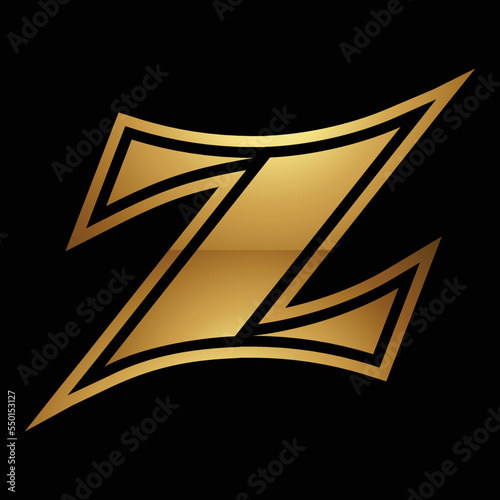 Golden Letter Z Symbol on a Black Background - Icon 2
