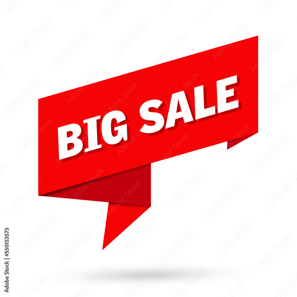 Big sale sign. Big sale paper origami speech bubble Big sale sign. Big sale paper origami speech bubble