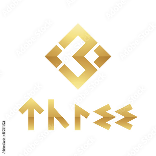 Golden Symbol for Number 3 on a White Background - Icon 9