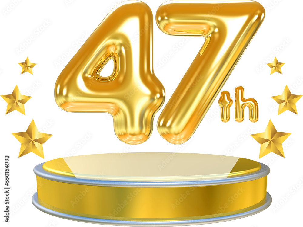 47k Follower gold Balloon Number 3D Stock Illustration | Adobe Stock