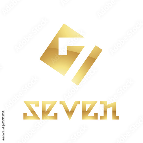 Golden Symbol for Number 7 on a White Background - Icon 3
