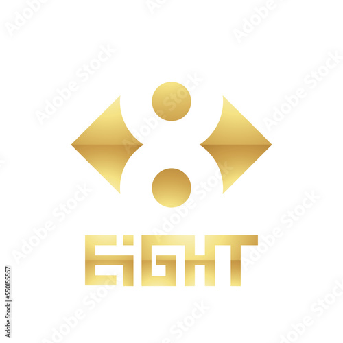 Golden Symbol for Number 8 on a White Background - Icon 3