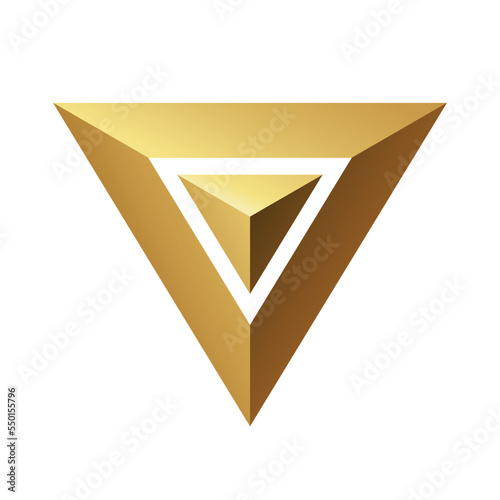 Golden Triangles on a White Background