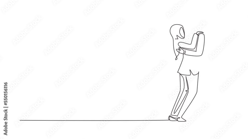 Self drawing animation of single line draw dominant relationship. Arab couple in love kissing, hugging. Happy man and woman celebrating wedding anniversary. Continuous line draw. Full length animated Stock ビデオ | Adobe Stock