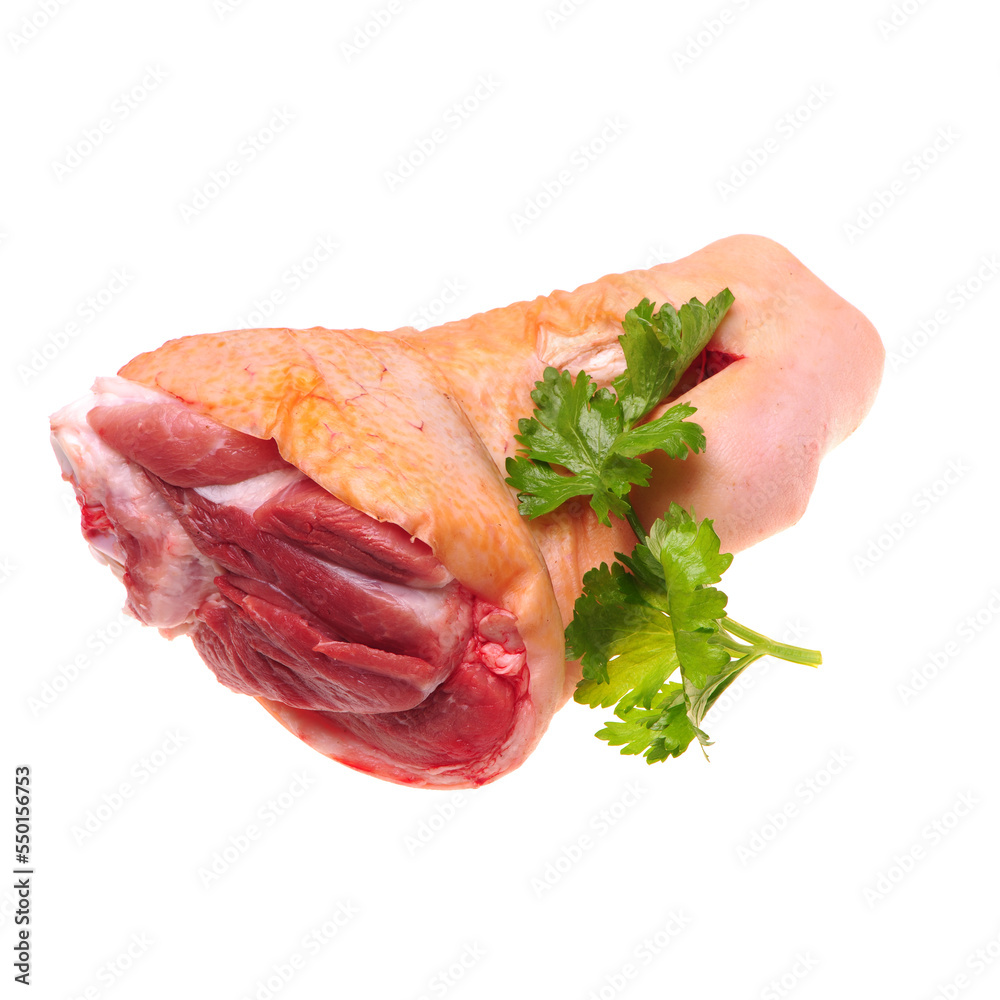 cooked pork (leg) isolated on white background 