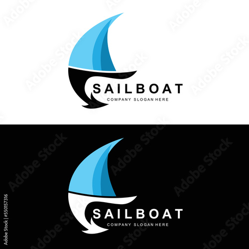 Sailboat Logo Design, Fishing Boat Illustration, Fishing Boat Company Brand Vector Icon, Boat Shop Design, Fish Shop, Transportation