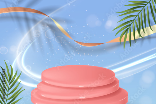 Abstract scene background. Product presentation, mock up, show cosmetic product, Podium, stage pedestal or platform. Vector illustration