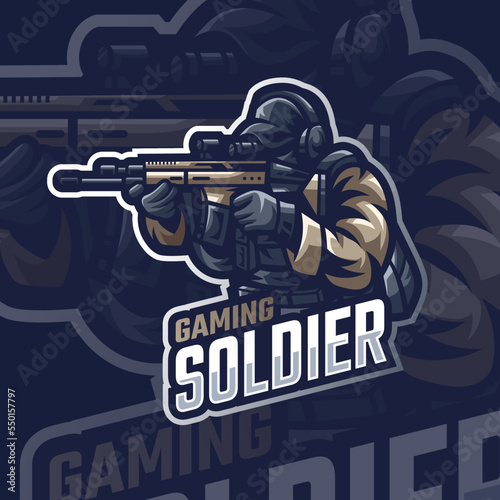 Esports logo soldier for your elite team