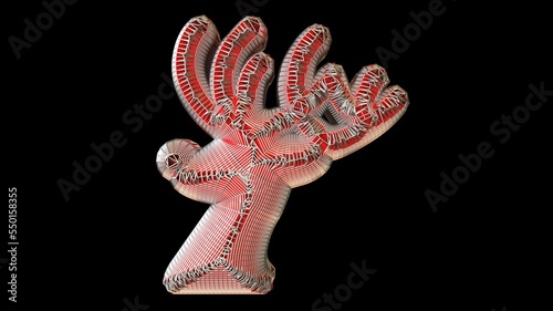 A 3D Illustration of a decorative object-artefact-art piece related to Christmas. Modelers, Decorators, Designers, and Artists must watch the mesh closely to easily make a version of their own.