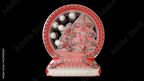 A 3D Illustration of a decorative object-artefact-art piece related to Christmas. Modelers, Decorators, Designers, and Artists must watch the mesh closely to easily make a version of their own.
