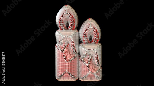 A 3D Illustration of a decorative object-artefact-art piece related to Christmas. Modelers, Decorators, Designers, and Artists must watch the mesh closely to easily make a version of their own.