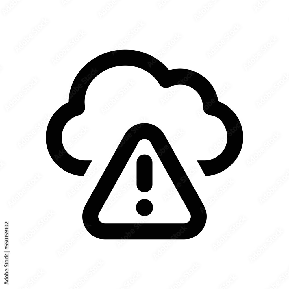 Cloud Alert icon - vector illustration . Cloud, Alert, Data, Storage, Warning, Error, Attention, server, network, line, outline, icons . Cloud Alert icon - vector illustration . Cloud, Alert, Data, Storage, Warning, Error, Attention, server, network, line, outline, icons .