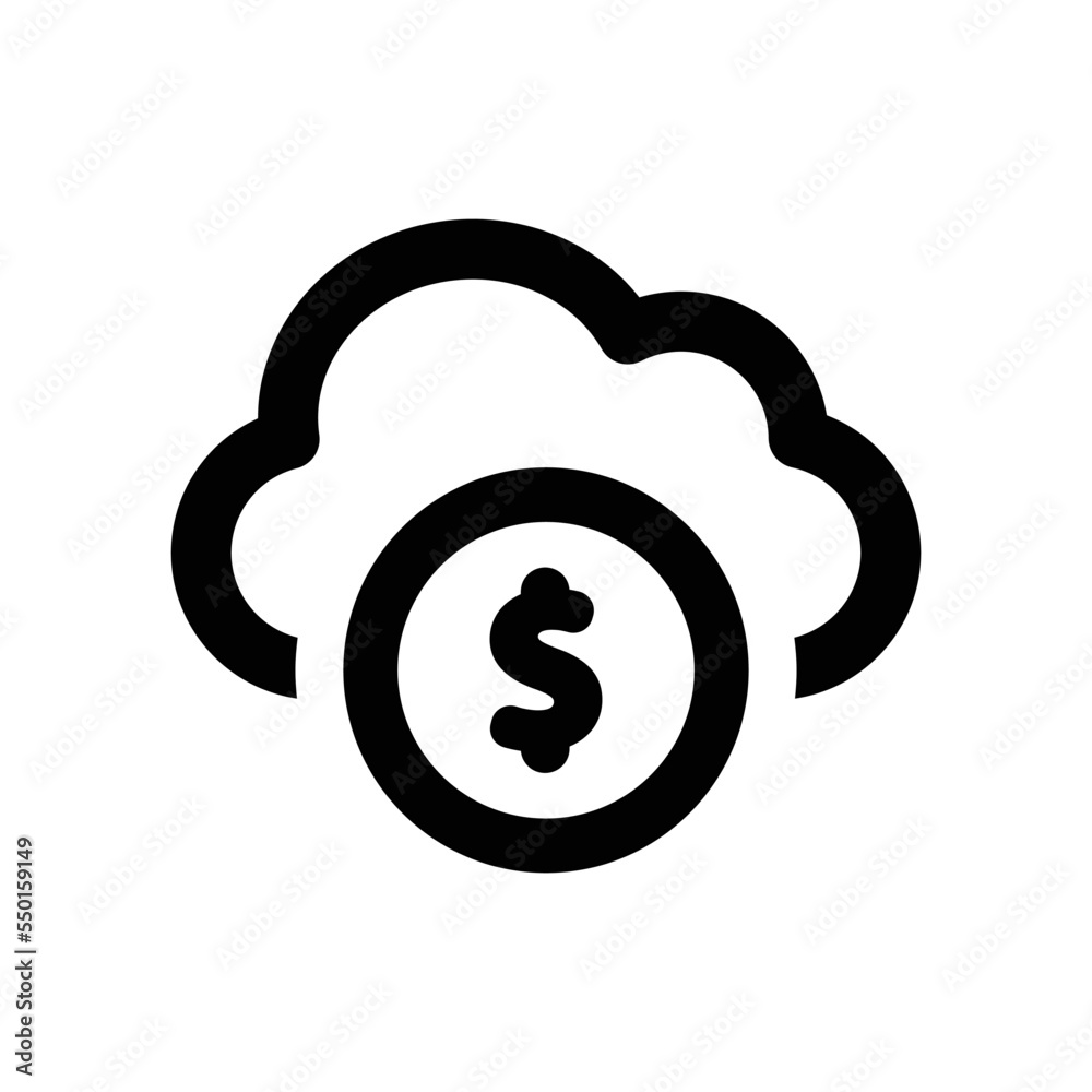 Cloud Money icon - vector illustration . Cloud, Finance, Money, Budget, Funding, Dollar, Profit, Network, Server, Storage, line, outline, icons . Cloud Money icon - vector illustration . Cloud, Finance, Money, Budget, Funding, Dollar, Profit, Network, Server, Storage, line, outline, icons .