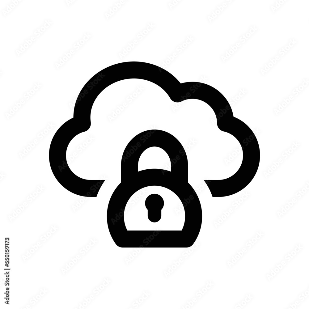 Cloud security icon - vector illustration . Cloud, Data, storage, Security, Lock, Private, Protected, Secure, Password, Locked, network, server, line, outline, icons . Cloud security icon - vector illustration . Cloud, Data, storage, Security, Lock, Private, Protected, Secure, Password, Locked, network, server, line, outline, icons .