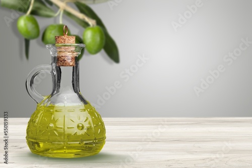 Tasty natural olive oil, food concept photo