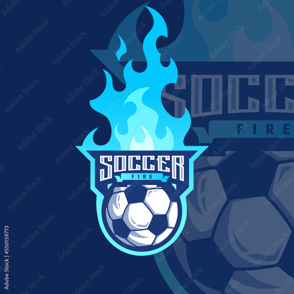 Fire soccer Logo, football logo sport for your professional team - obrazy, fototapety, plakaty 