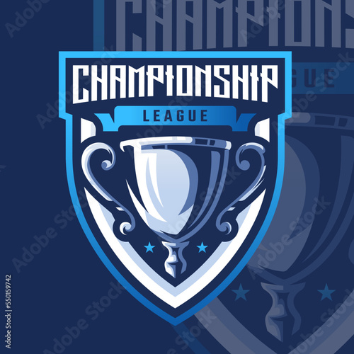 Esports logo Champion trophy mascot for your elite team