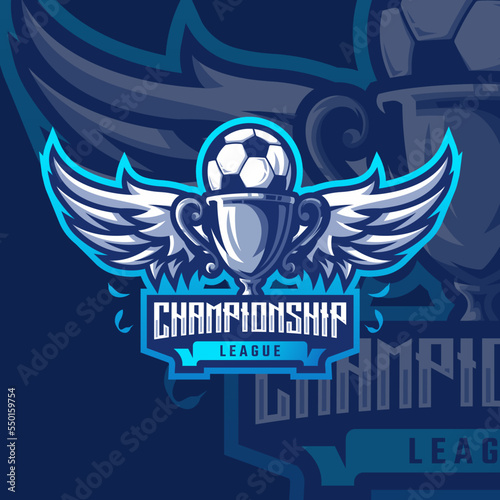 Esports logo Champion trophy mascot for your elite team