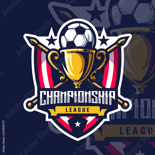 Esports logo Champion trophy mascot for your elite team