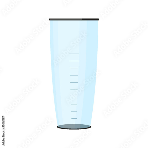 Blender mixer cup plastic glass bowl milliliter scale flat. Part electronic cooking device measuring cup food stirring bowl inside clear blank icon advertising kitchen appliance store web isolated