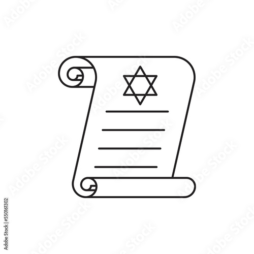 Torah scroll line icon design. isolated on white background. vector illustration