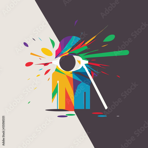 Blind person or visually impaired people, blindness, visual impairment or vision loss, no or low vision, blind, no sight, disabled or disability, concept design vector illustration
