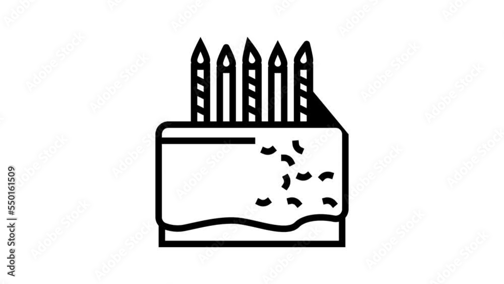 candle cake food dessert line icon animation candle cake food dessert line icon animation