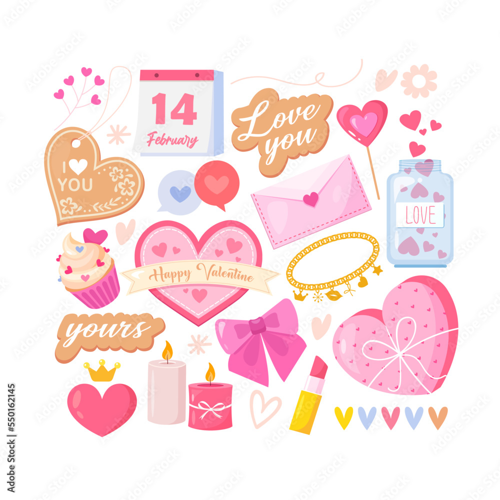 Lovely valentine's day elements set Lovely valentine's day elements set