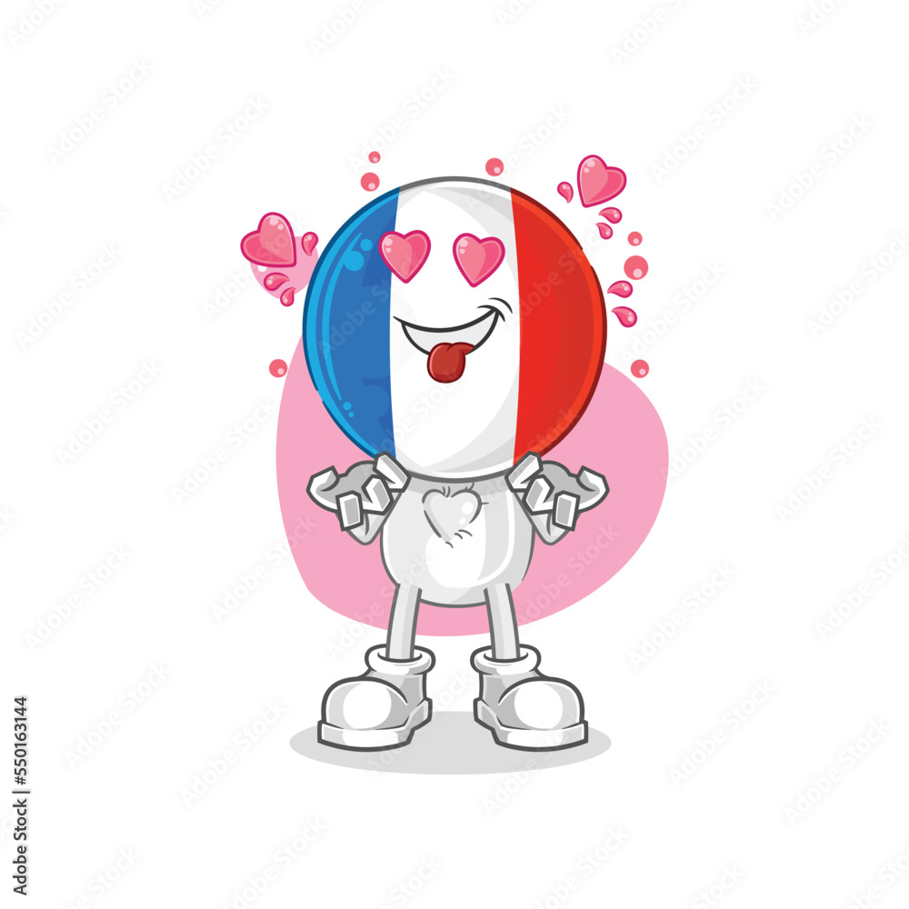 france fallin love vector. cartoon character france fallin love vector. cartoon character