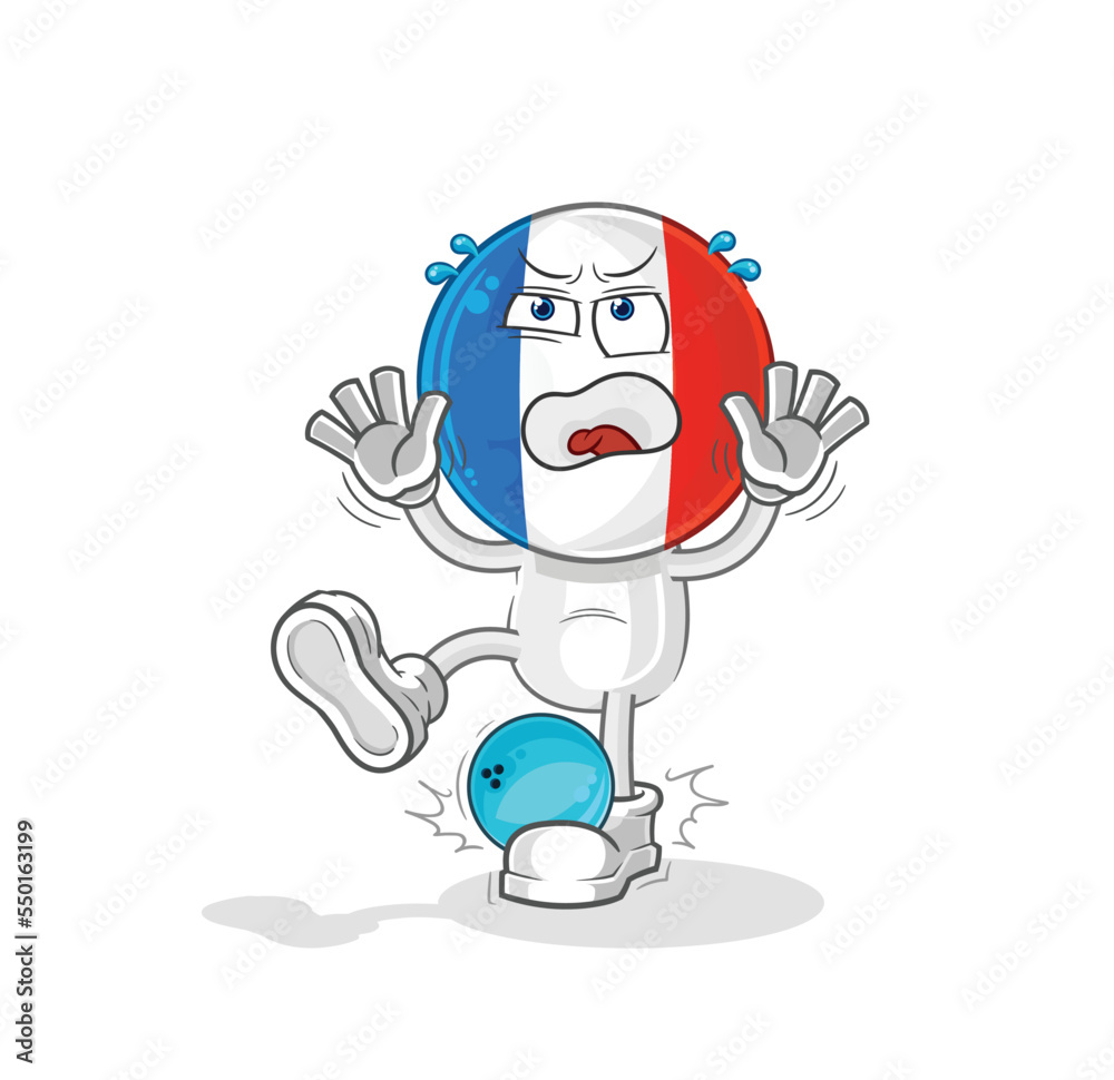 france hiten by bowling cartoon. cartoon mascot vector