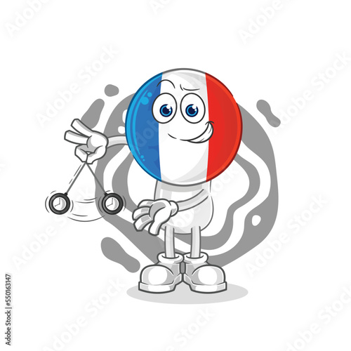 france hypnotizing cartoon. cartoon mascot vector