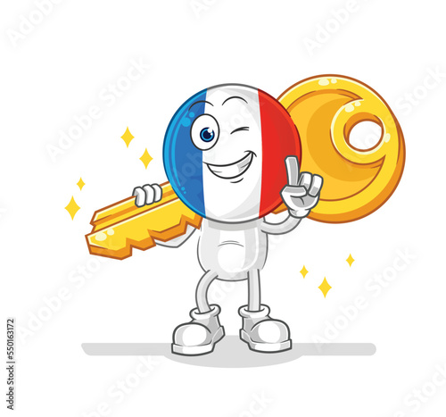 france carry the key mascot. cartoon vector