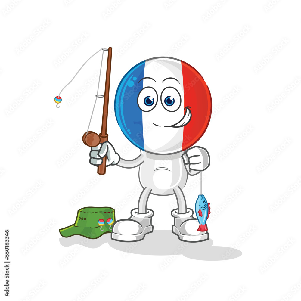 france fisherman illustration. character vector france fisherman illustration. character vector