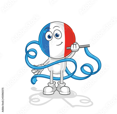 france Rhythmic Gymnastics mascot. cartoon vector photo