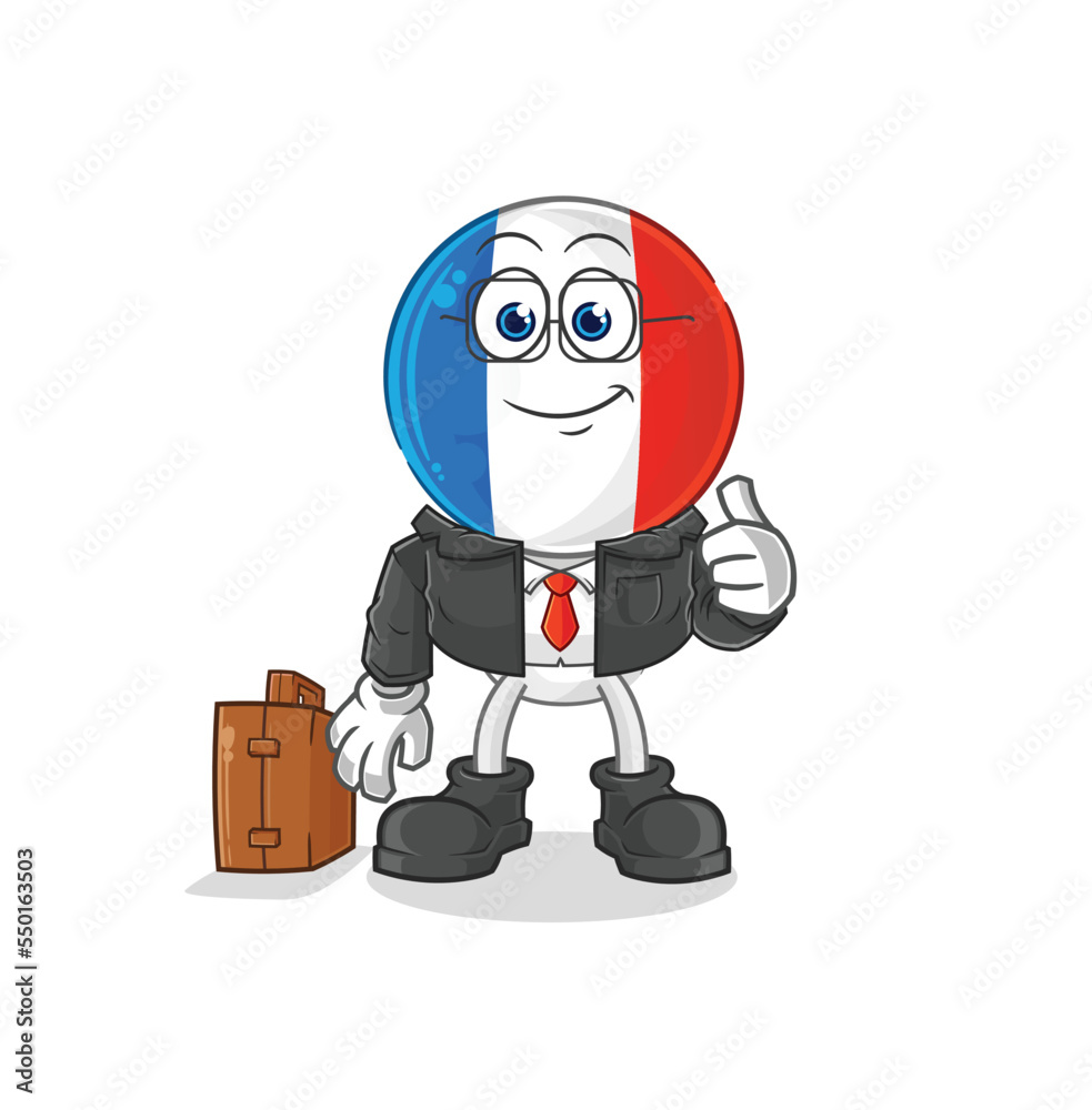 france office worker mascot. cartoon vector