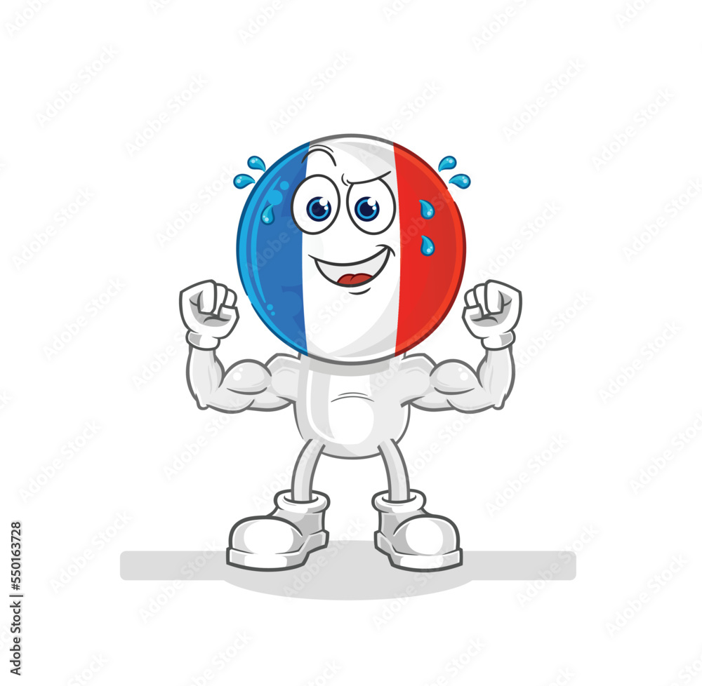 france muscular cartoon. cartoon mascot vector