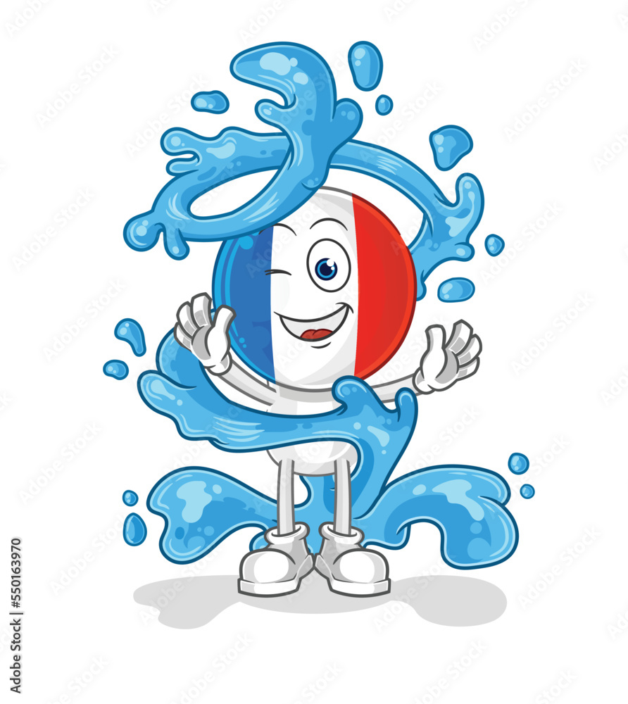Obraz premium france fresh with water mascot. cartoon vector