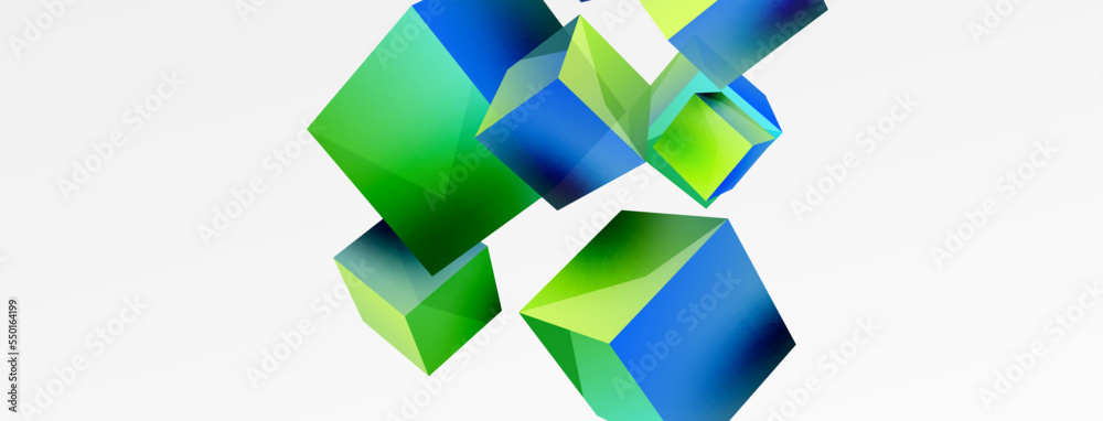 3d cubes vector abstract background. Composition of 3d square shaped basic geometric elements. Trendy techno business template for wallpaper, banner, background or landing 3d cubes vector abstract background. Composition of 3d square shaped basic geometric elements. Trendy techno business template for wallpaper, banner, background or landing